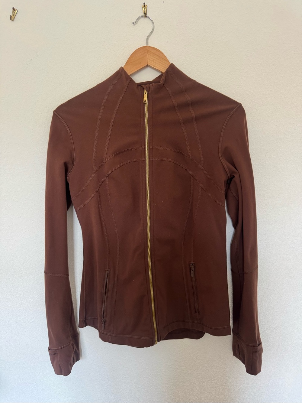lululemon athletica Brown Full-Zip Utility Jacket define Java gold